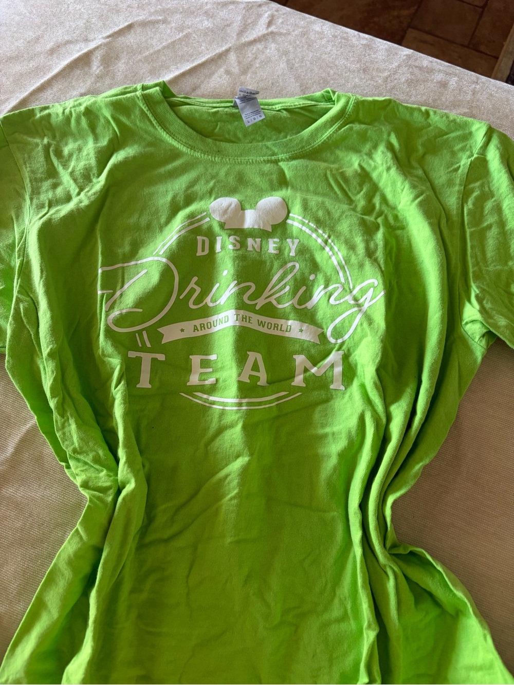 Disney Lime Green 'Drinking Team' Graphic Tee